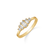 Støvring Design 8kt Guld Ring med Baguette Slebet zirkonia 62251965