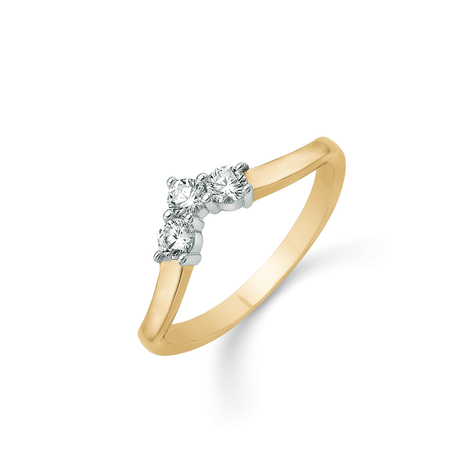 Støvring Design 8kt Guld og Hvidguld V Ring med Zirkonia 62251968