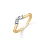 Støvring Design 8kt Guld og Hvidguld V Ring med Zirkonia 62251968