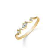 Støvring Design 8kt Guld Snoret ring med zirkonia stene 62251975