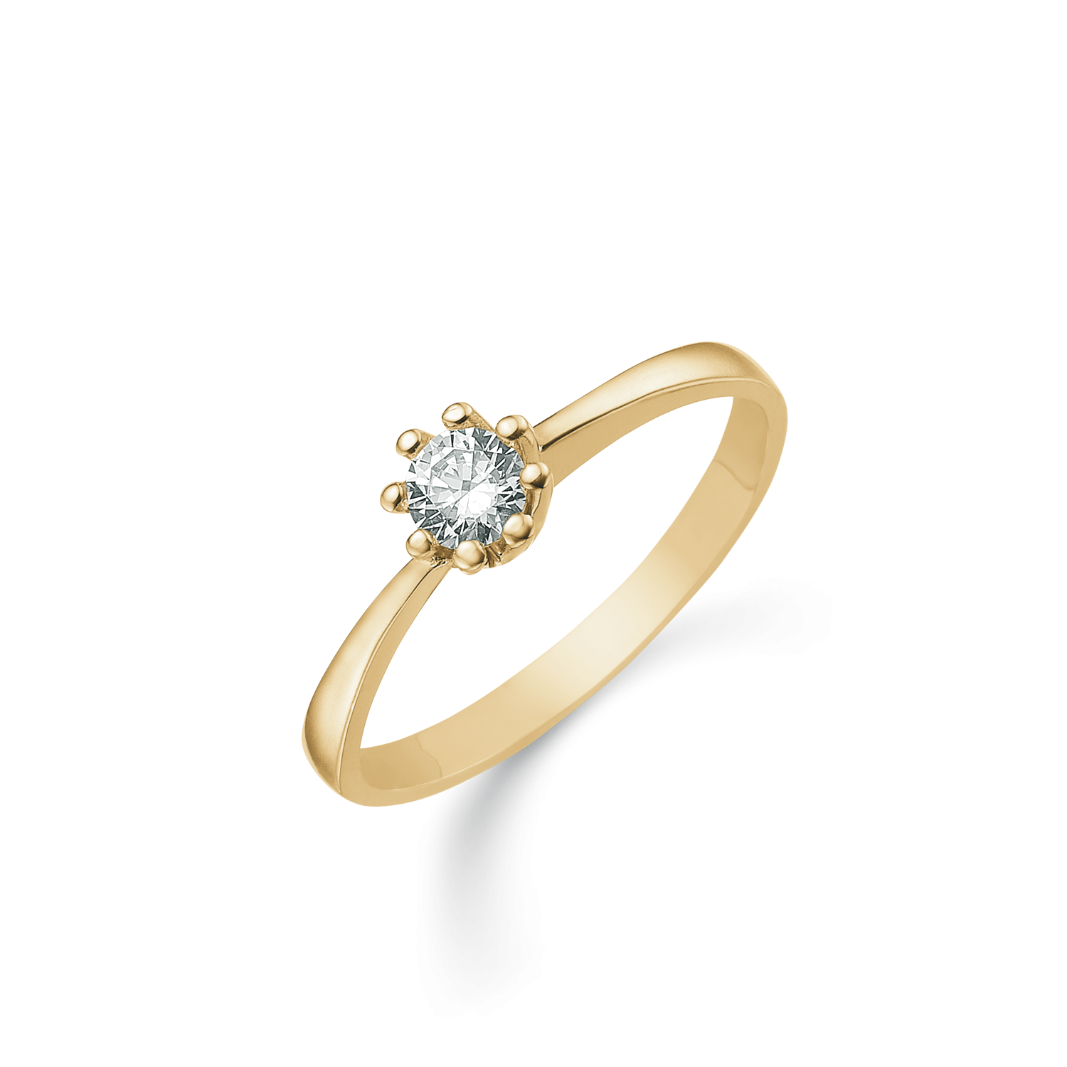 Støvring Design 8kt Guld Solitaire Ring med Zirkonia 62251992