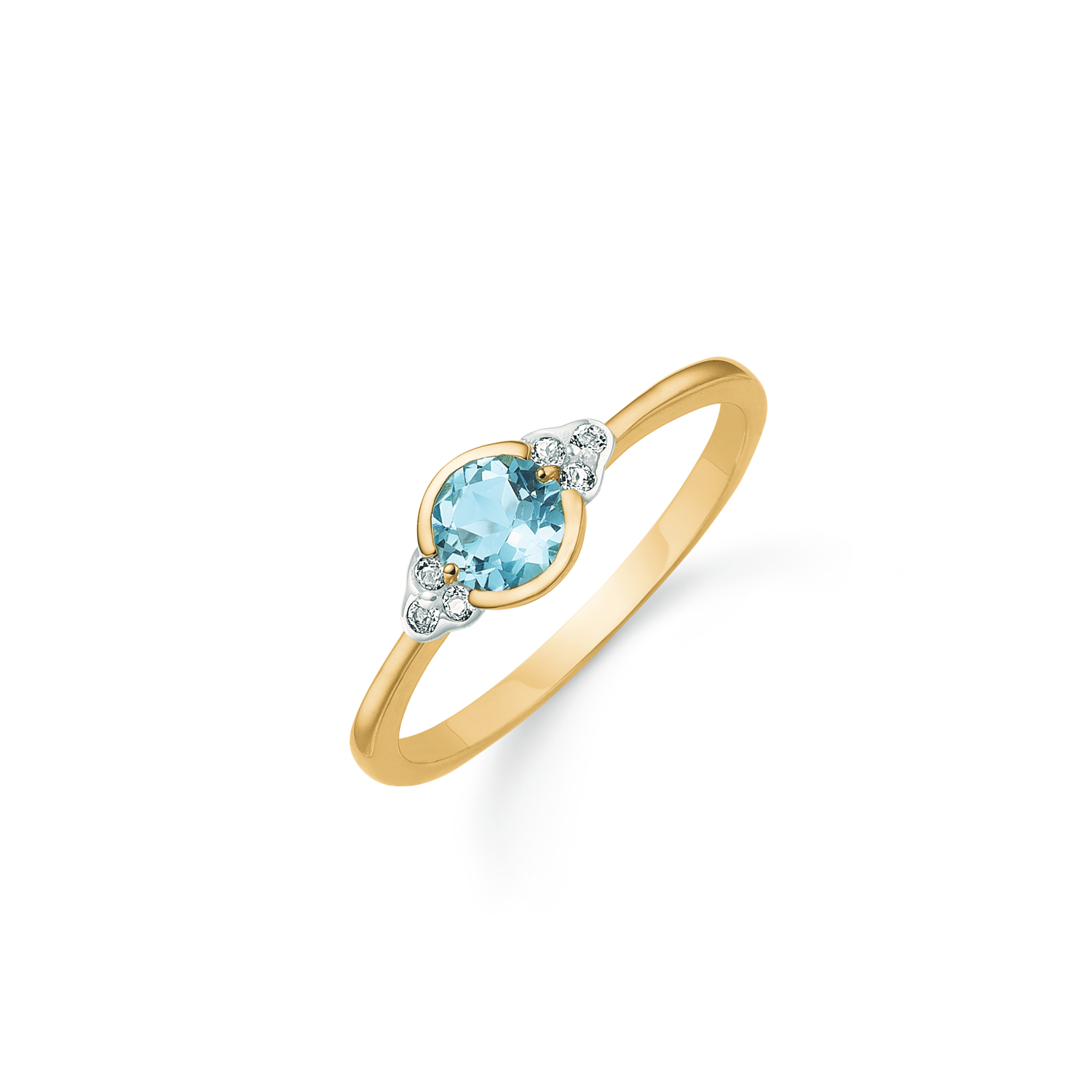 Støvring Design 8kt Guld Ring med Blå Topas 62323005