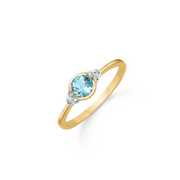 Støvring Design 8kt Guld Ring med Blå Topas 62323005