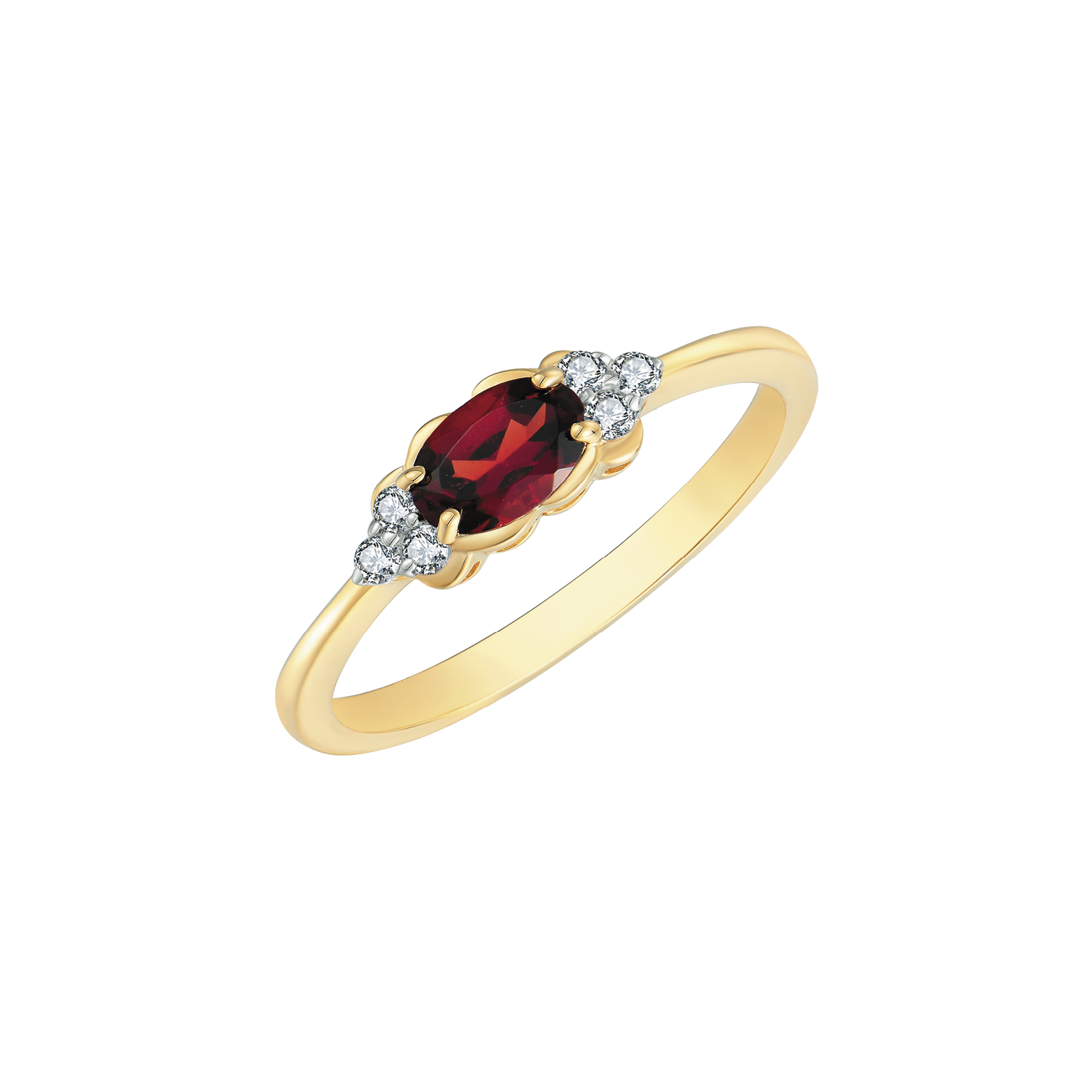 Støvring Design 8kt guld Ring Med Granat og Hvide Topaser 62323052
