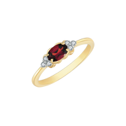 Støvring Design 8kt guld Ring Med Granat og Hvide Topaser 62323052