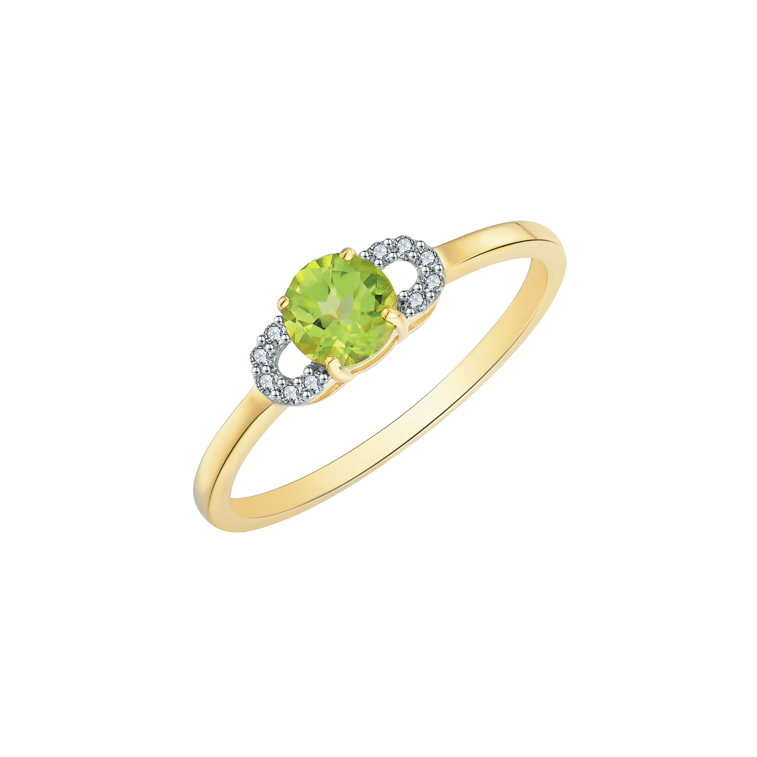 Støvring Design 8kt Guld Ring med Peridot og Hvide Topaser 62323054