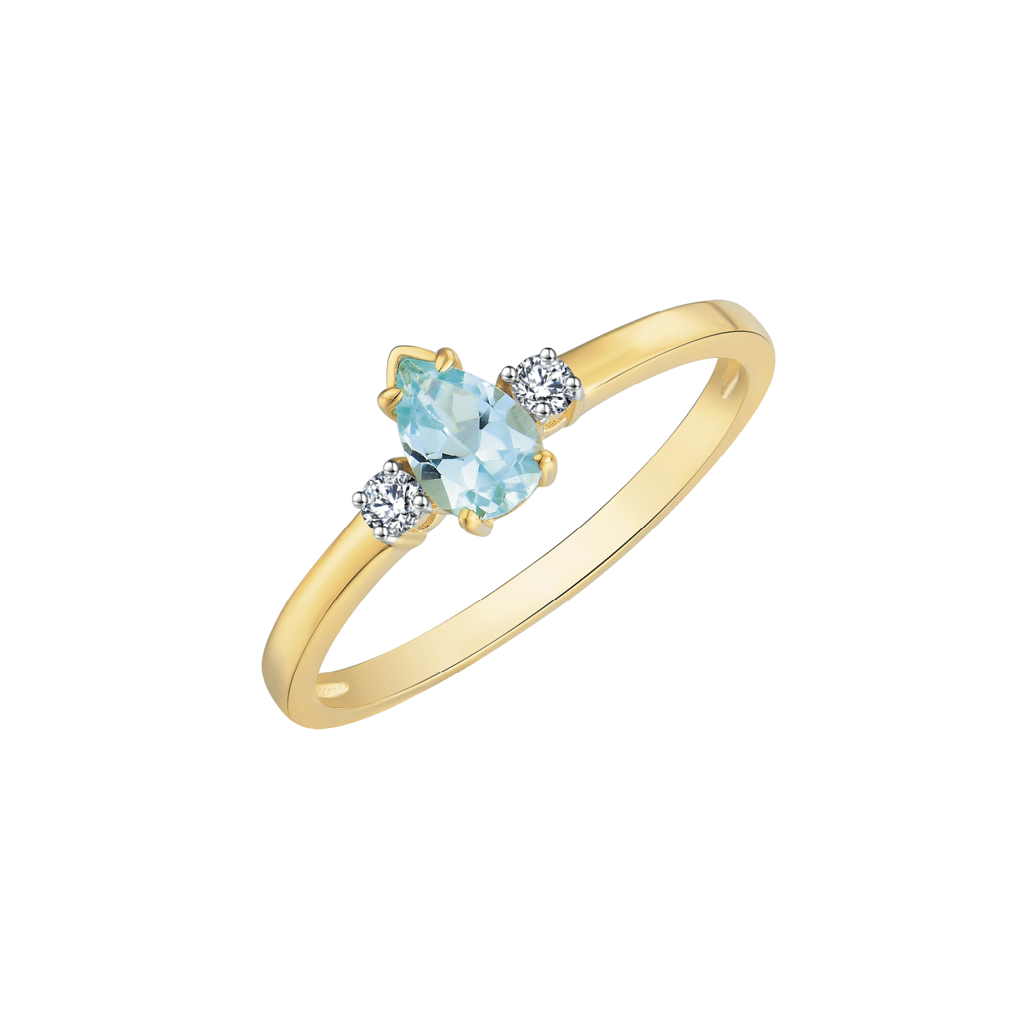 Støvring Design 8kt Guld Ring med Dråbeformet Blå Topas 62323055