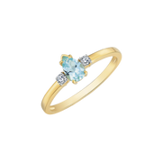 Støvring Design 8kt Guld Ring med Dråbeformet Blå Topas 62323055