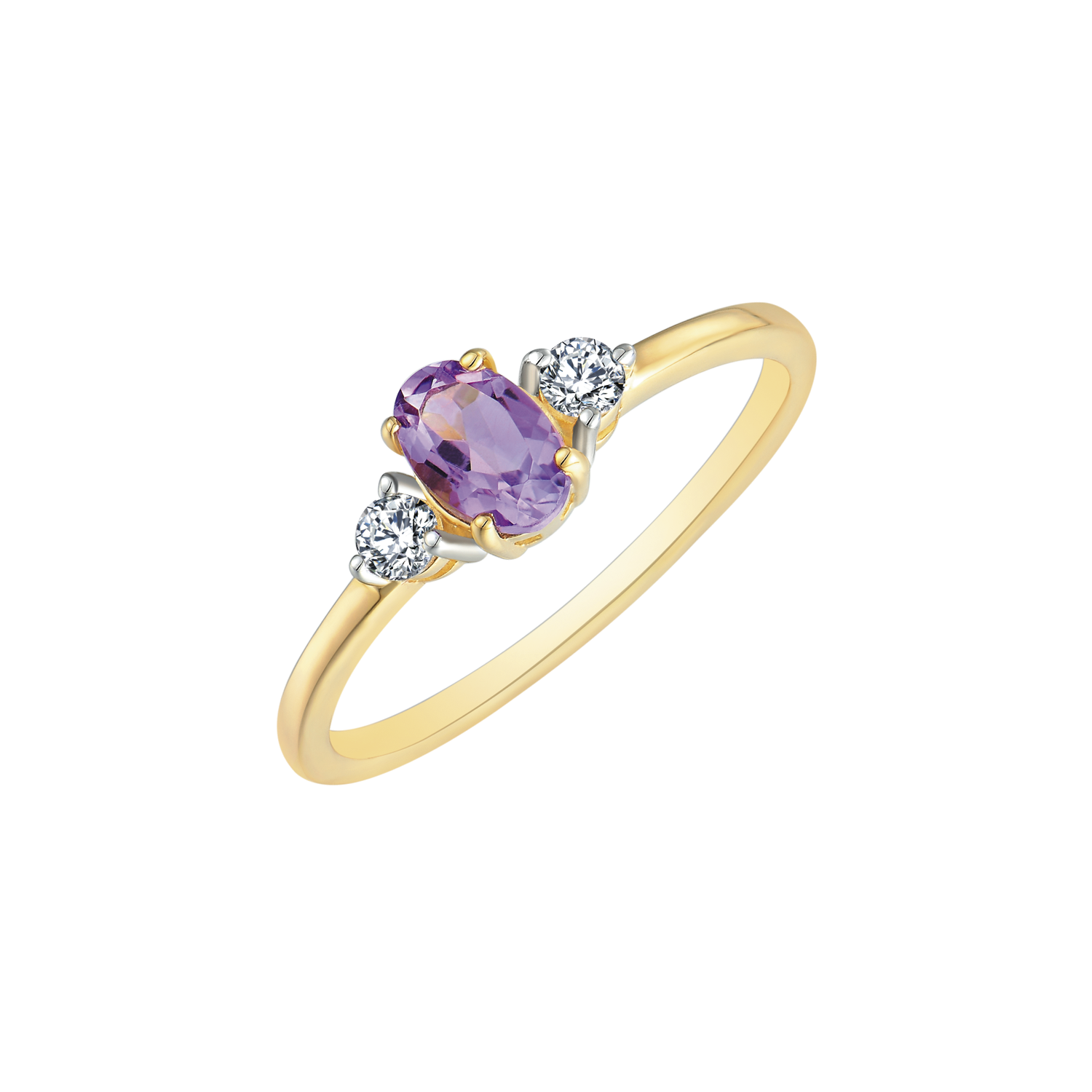 Støvring Design 8kt Guld Ring med Ametyst og Hvid Topas 62323056