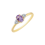 Støvring Design 8kt Guld Ring med Ametyst og Hvid Topas 62323056