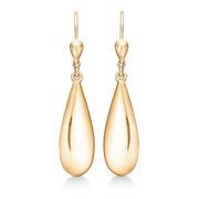 Støvring Design 8kt Guld Ørehæng med flad aflang Dråbe 63166090