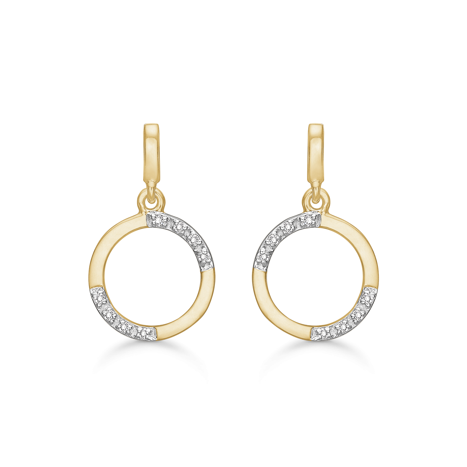 Støvring Design 8kt Guld Ørehæng med Cirkel og Zirkonia 63205042