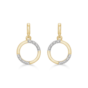 Støvring Design 8kt Guld Ørehæng med Cirkel og Zirkonia 63205042