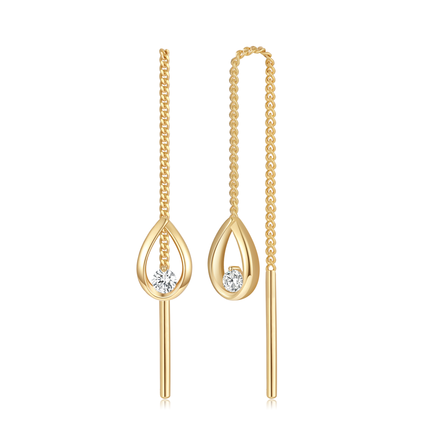 Støvring Design 8kt Guld Ørekæde med Zirconia 63237957