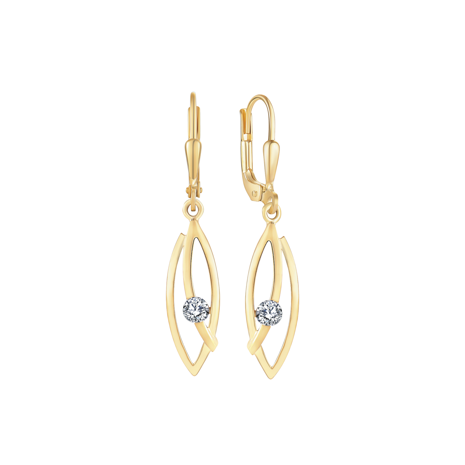 Støvring Design 8kt Guld Ørehæng med lille Zirkonia 63237970
