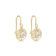 Støvring Design 8kt Guld lille Ørehæng med Livets Træ og zirkonia 63242046