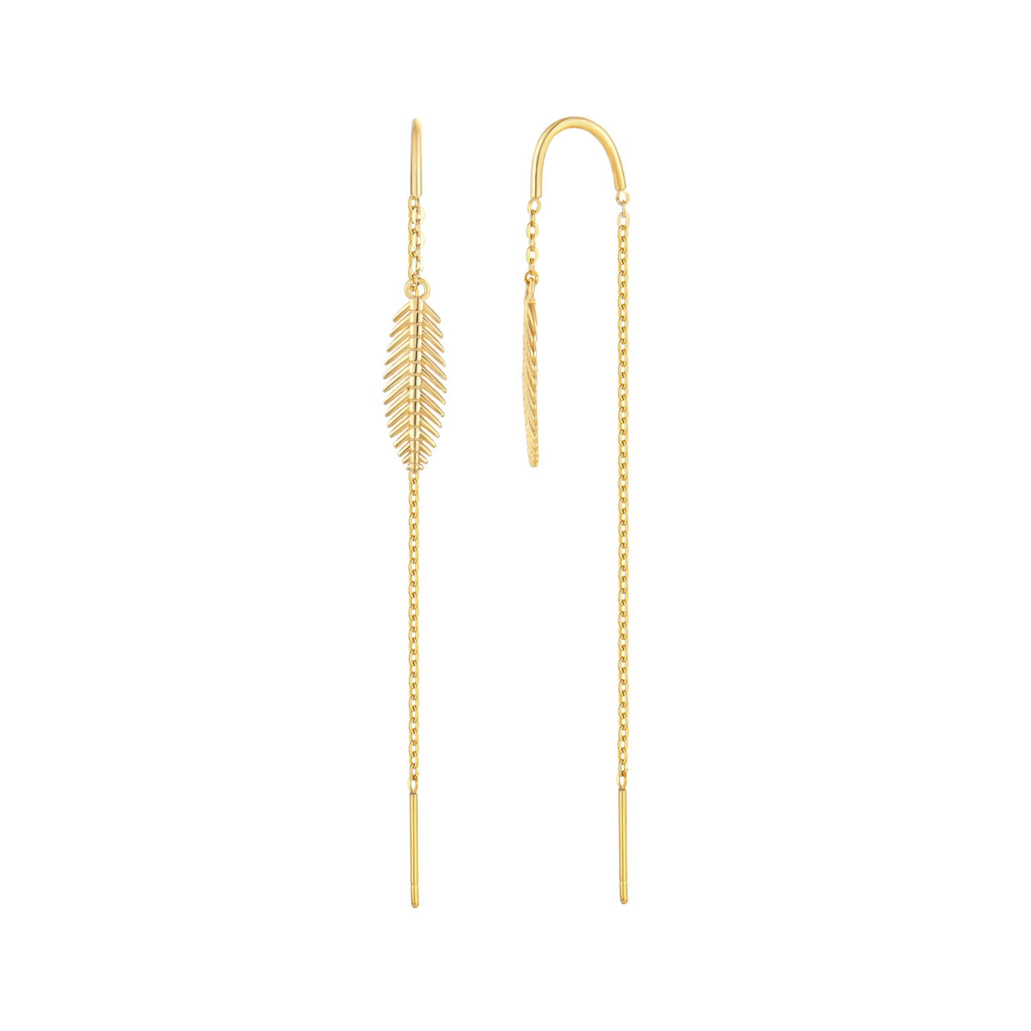 Støvring Design 8kt Guld Ørekæde med Blad 63242068