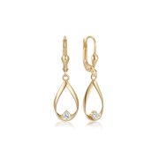 Støvring Design 8kt Guld dråbeformet ørehæng med zirkonia 63258962