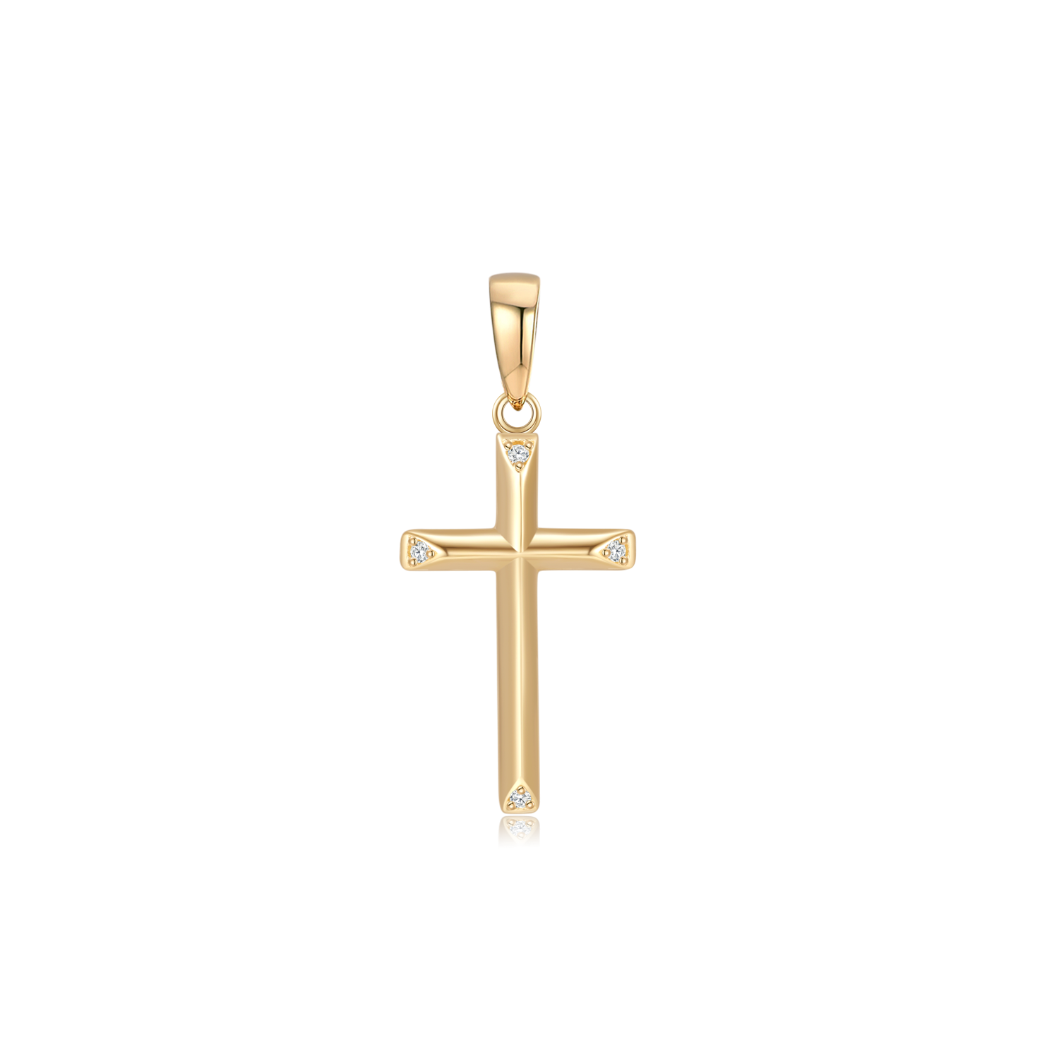 Støvring Design 8kt Guld kors vedhæng med zirkonia 16x10mm 64117615