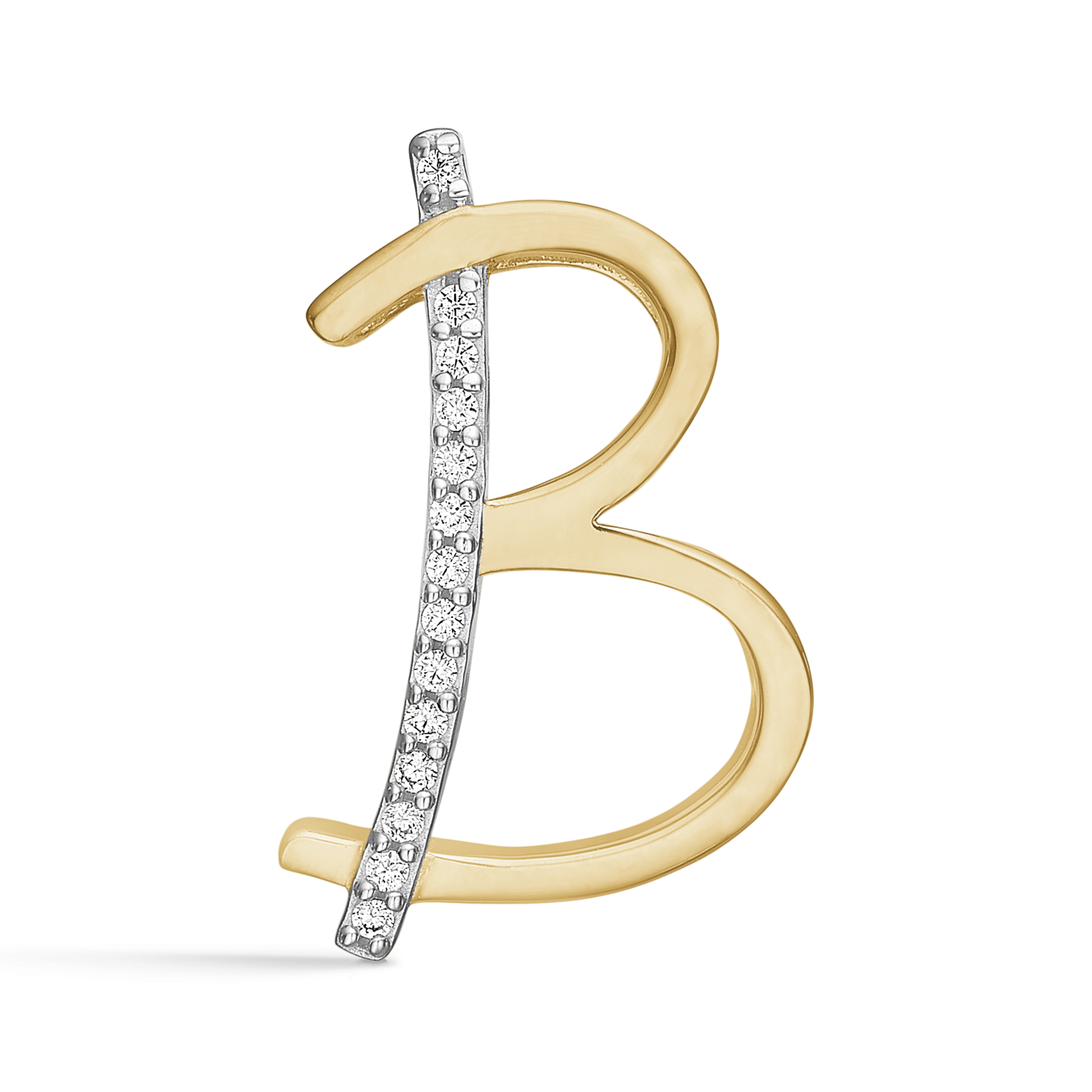 Støvring Design 8kt Guld Vedhæng Bogstav B med Zirkonia 64337B