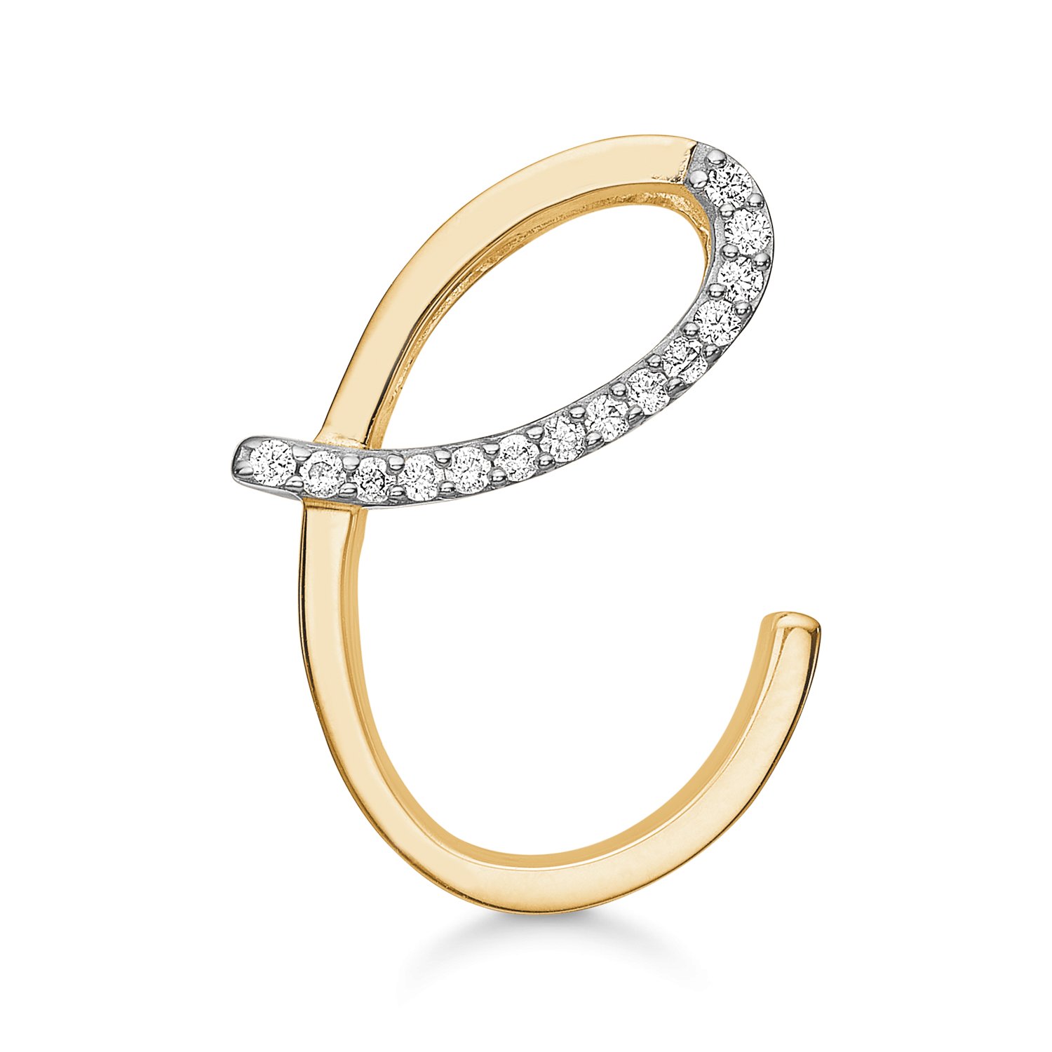 Støvring Design 8kt Guld Vedhæng Bogstav C med Zirkonia 64337C