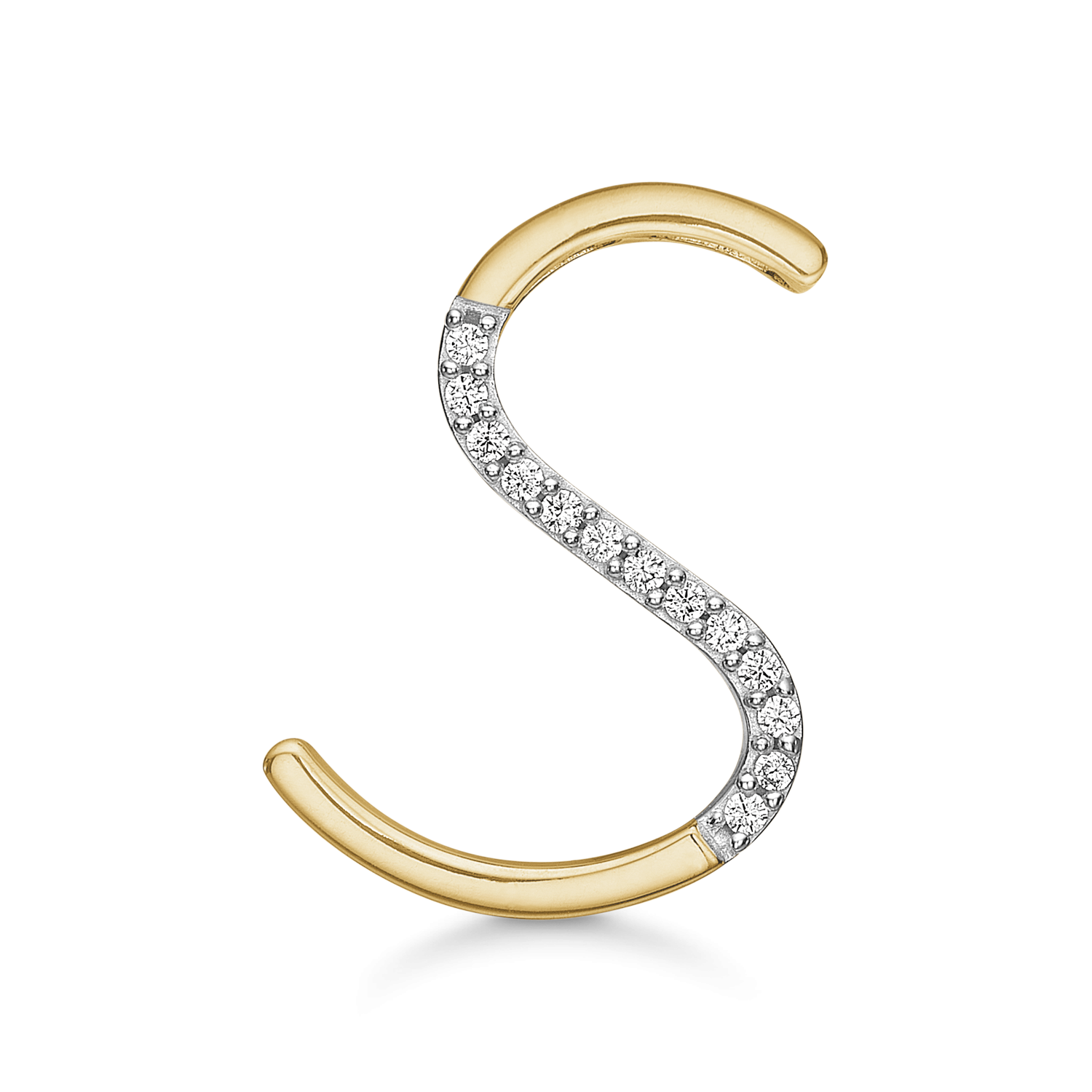 Støvring Design 8kt Guld Vedhæng Bogstav S Med Zirkonia 64337S