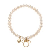 Disney Minni Mouse Armbånd med Perler og 9kt Guld Charms 65333011