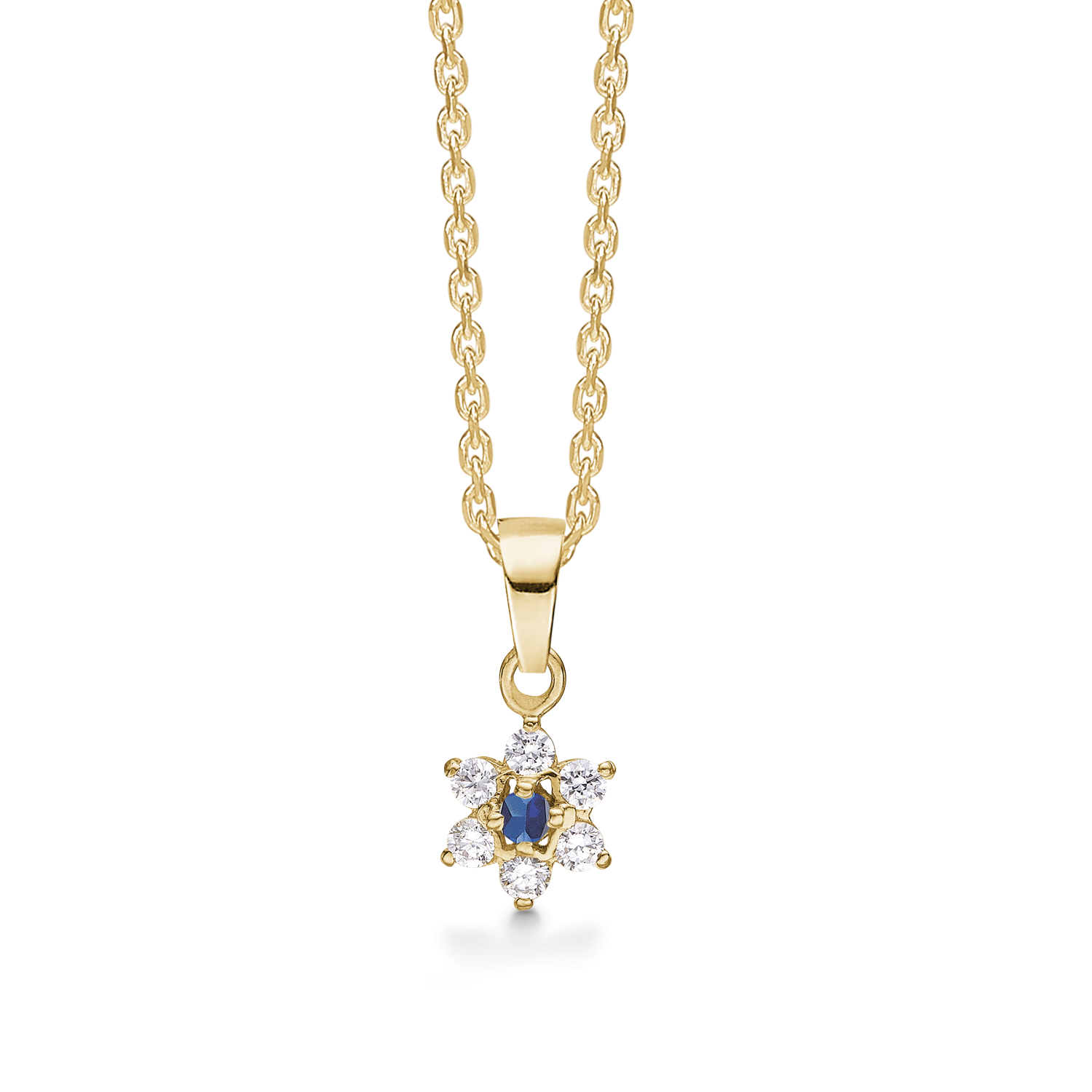 Støvring Design 8kt Guld Vedhæng med Blå Safir og Zirkonia 66117006