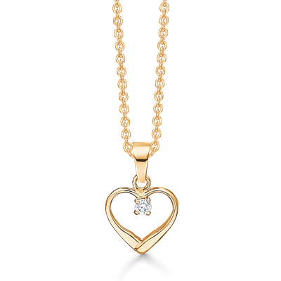 Støvring Design 8kt Guld Hjerte Vedhæng med Zirkonia 66117978