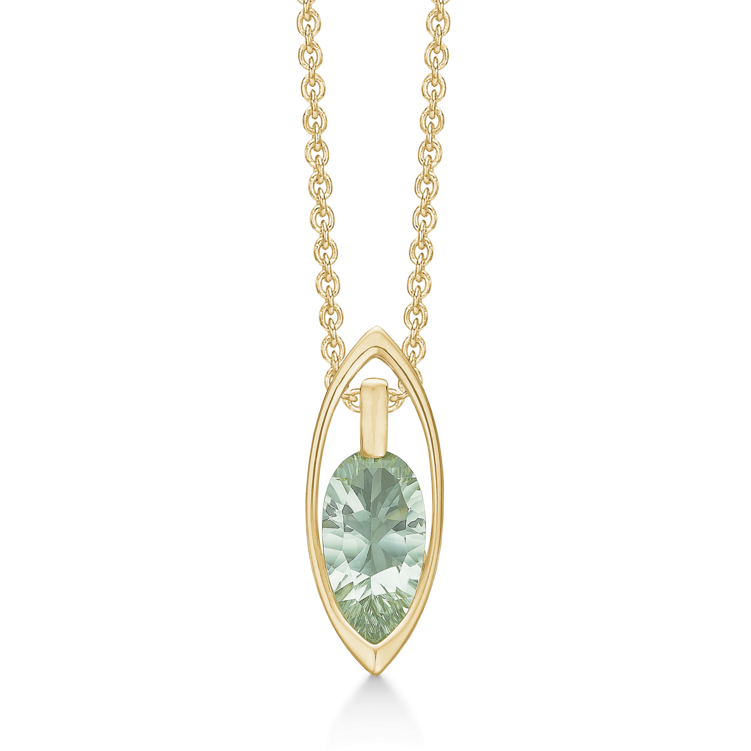 Støvring Design 8kt Guld Vedhæng med Oval Grøn Ametyst 66165005