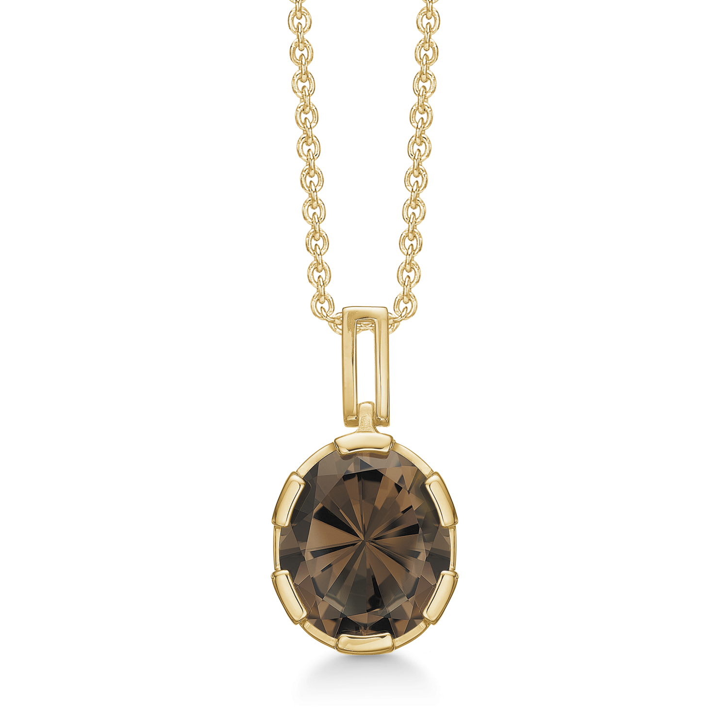 Støvring Design 8kt Guld Vedhæng med Oval Røgkvarts 66165007