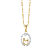 Støvring Design 8kt Guld Oval Vedhæng med Mor og Barn, forgyldt kæde 66205930