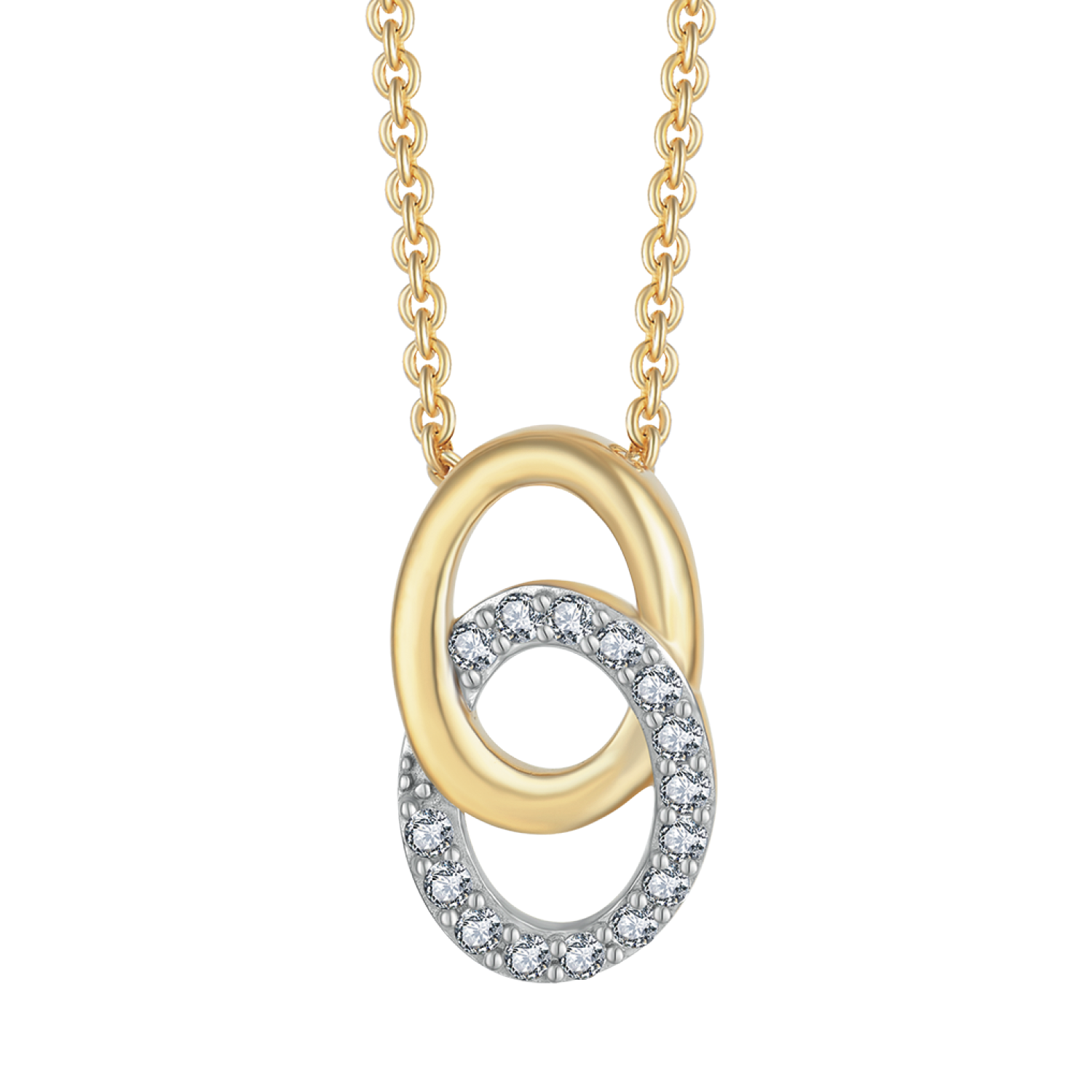 Støvring Design 8kt Guld Vedhæng med dobbelt Cirkel og Zirkonia 66223044