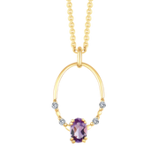 Støvring Design 8kt Guld Cirkel Vedhæng med Ametyst og Zirkonia 66237075
