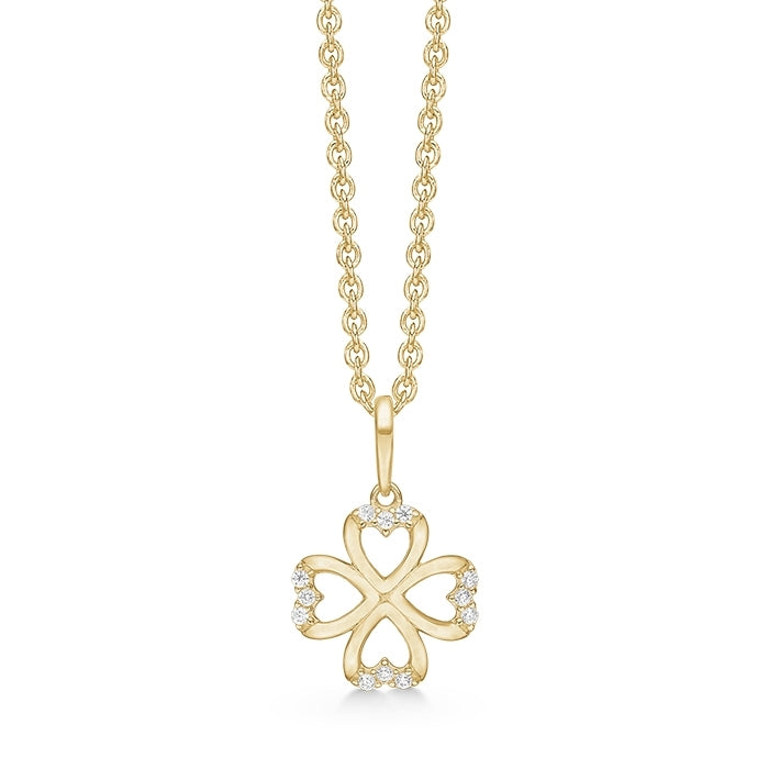 Støvring Design 8kt Guld Flower of Hearts Vedhæng med Zirkonia sten 66242055