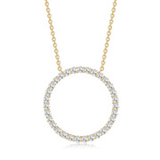 Støvring Design 8kt Guld Cirkel vedhæng Ø24mm med Zirkonia, forgyldt kæde 66242914