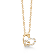 Støvring Design 8kt Guld Vedhæng med Dobbelt Hjerte og Zirkonia 66242975