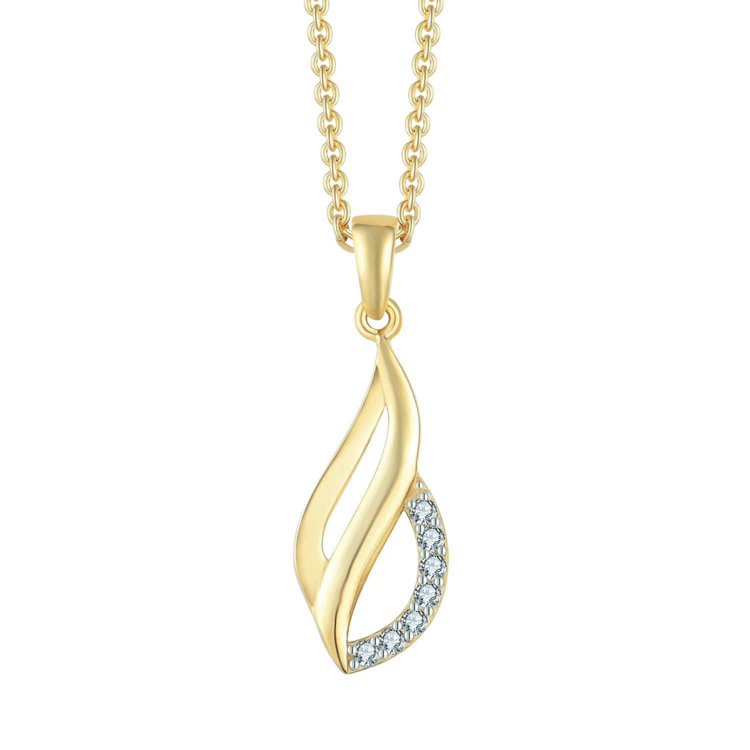 Støvring Design 8kt. Guld vedhæng med Forgyldt halskæde 66251020