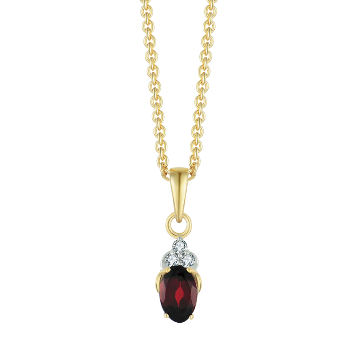 Støvring Design 8kt Guld Vedhæng med Granat og Hvide Topaser 66323052