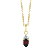 Støvring Design 8kt Guld Vedhæng med Granat og Hvide Topaser 66323052