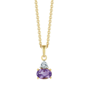 Støvring Design 8kt Guld Vedhæng med Ametyst og Hvid Topas 66323056