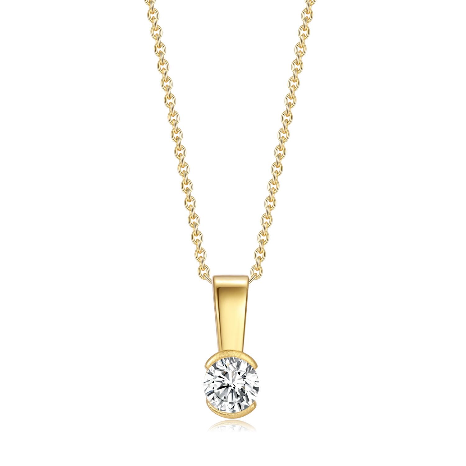 Støvring Design Halskæde med 8kt guld zirkonia vedhæng 66323057