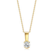 Støvring Design Halskæde med 8kt guld zirkonia vedhæng 66323057