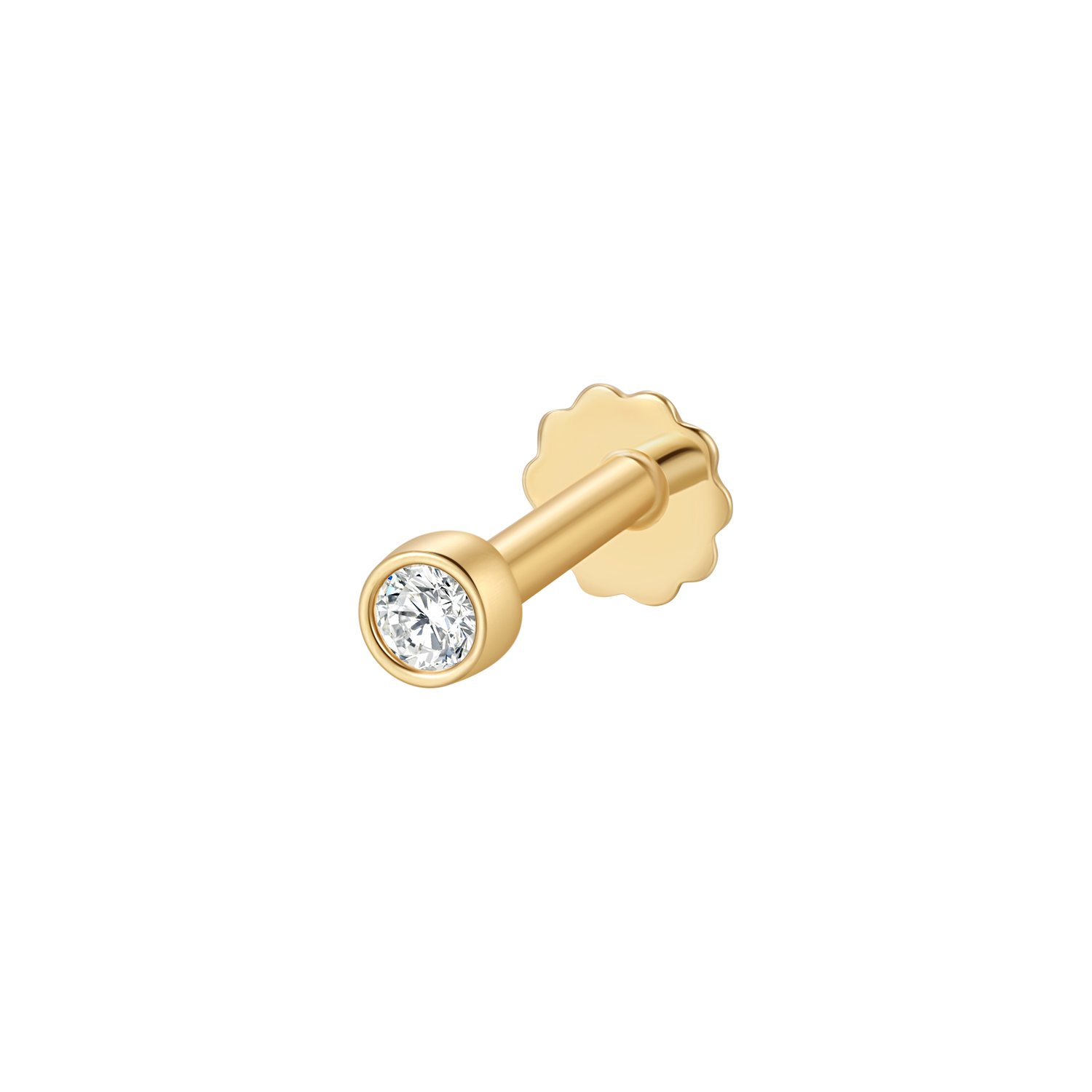Støvring Desgn 8kt Guld Labret med 3mm zirkonia i rørfatning 68117504