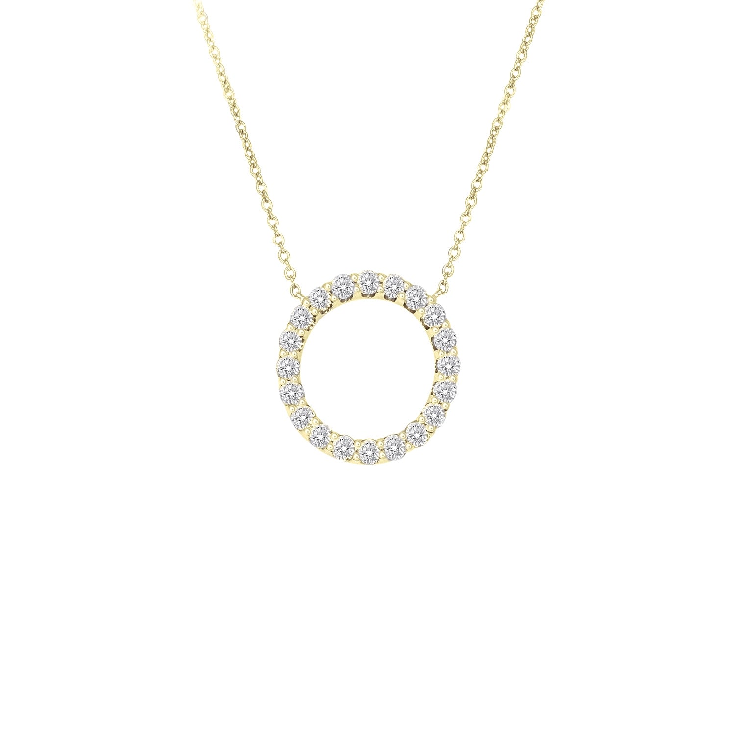 Bidstrup 18kt Guld Collier med Cirkel Vedhæng i alt 0,34ct Diamanter