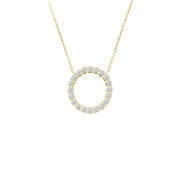 Bidstrup 18kt Guld Collier med Cirkel Vedhæng i alt 0,34ct Diamanter