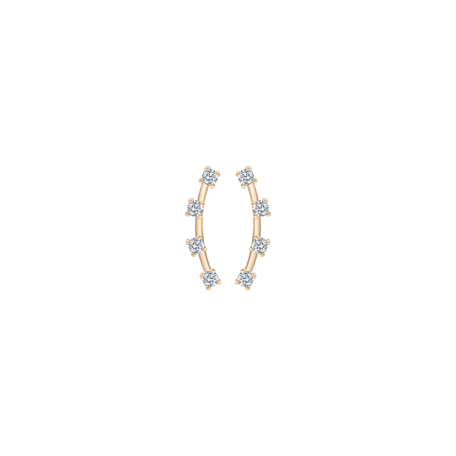 Støvring Design 14kt Guld aflange Ørestik med Zirkonia 70117683