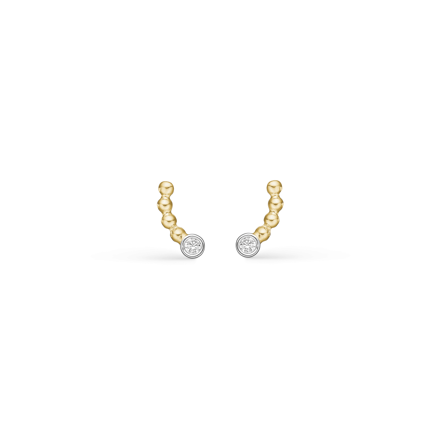 Støvring design 14kt Guld Buet Ørestik med Zirkonia 70117693