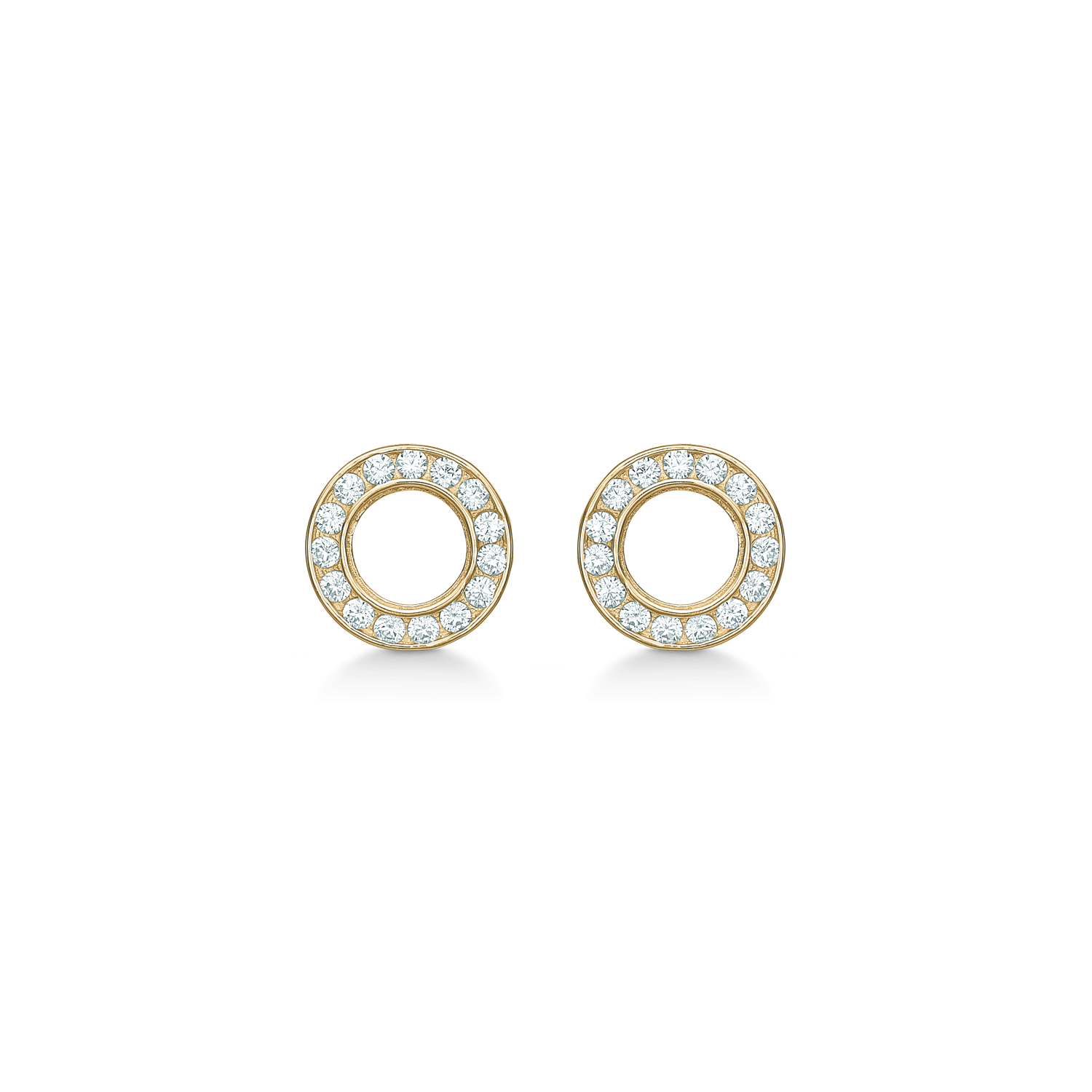 Støvring Design 14kt Guld Cirkel Ørestik med Zirkonia 70117694
