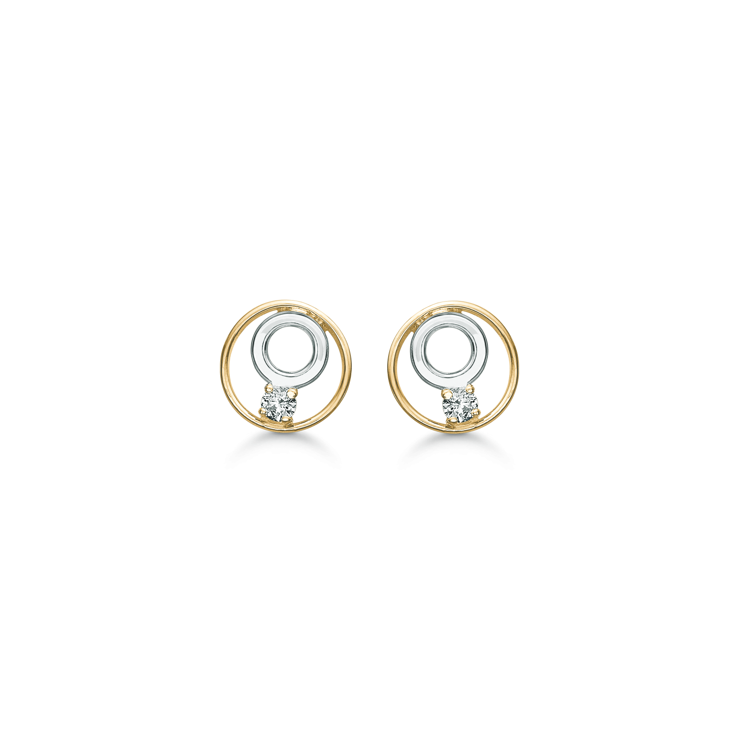 Støvring Design 14kt Guld og Hvidgulds Ørestik med Zirkonia 70117700